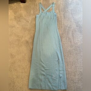 Abercrombie & Fitch Light Blue Knit Midi Dress Size Small TALL